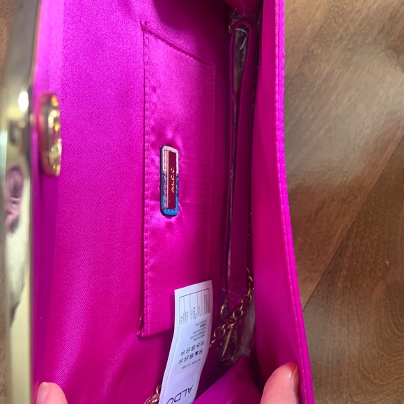 Aldo Hot Pink Bag with Two Different Straps and Gold Detailing - Picture 2 of 4
